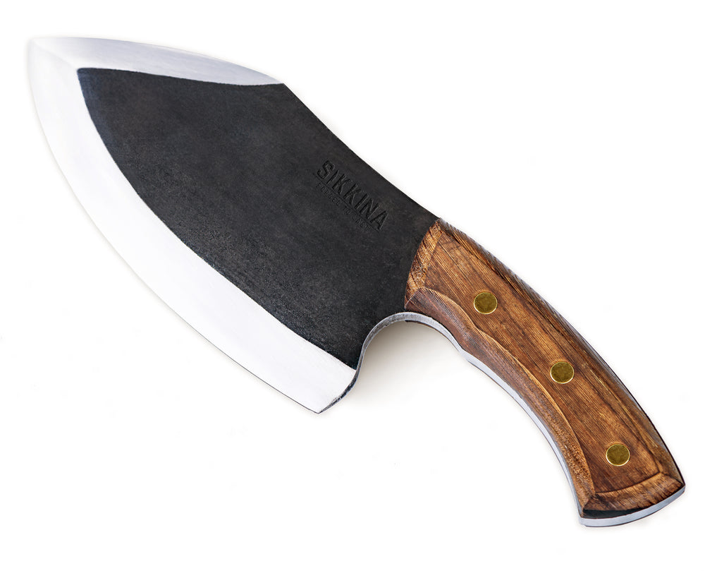 Hand-Forged Nakiri knife with Damascus blade. Cleaver Style
